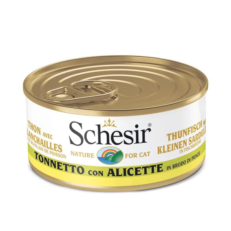 Jetzt Bestellen Schesir Thunfisch Sardellen in Broth 70 g